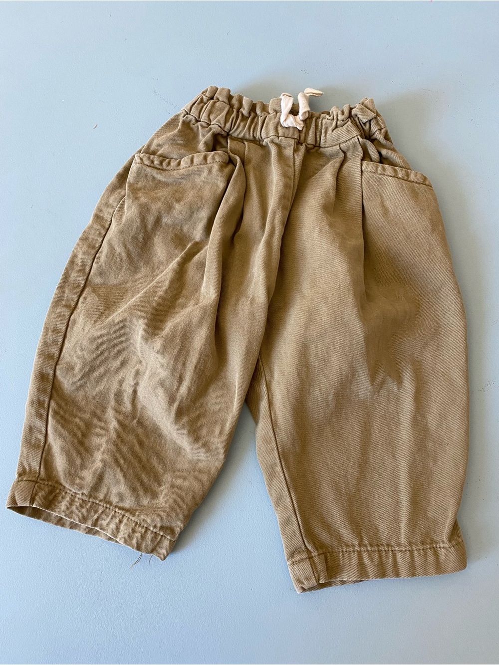 Zara Olive Green 18m Balloon Pants Elastic-Waist Casual Pants